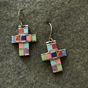 VTG 925 Silver Express (SX) Semi-Prescious Gemstone Earrings